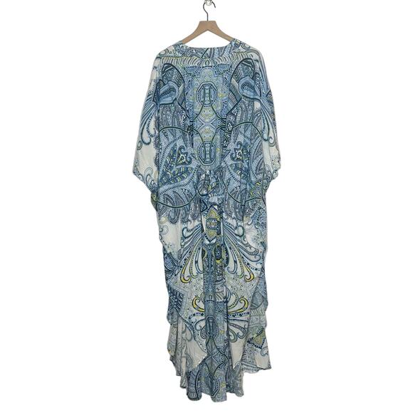 Melissa Odabash Gabriella Mirage Kaftan Maxi Dress One Size Blue Paisley Resort - Picture 3 of 9